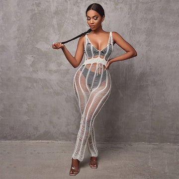 Aromel Apparel Apparel & Accessories Hollow-out Beach Jumpsuit