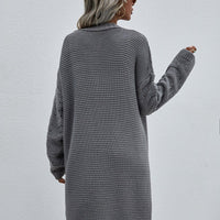 Aromel Apparel Cardigan Horizontal Ribbing Open Front Duster Cardigan