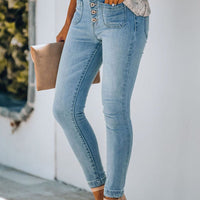 Aromel Apparel Denim Button Fly Skinny Jeans