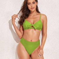 Aromel Apparel swimwear Green / S Bow Detail Two-Piece Bikini Set