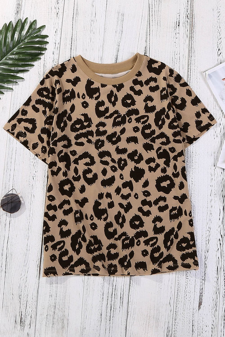 Aromel Apparel Tops Leopard Print T-Shirt