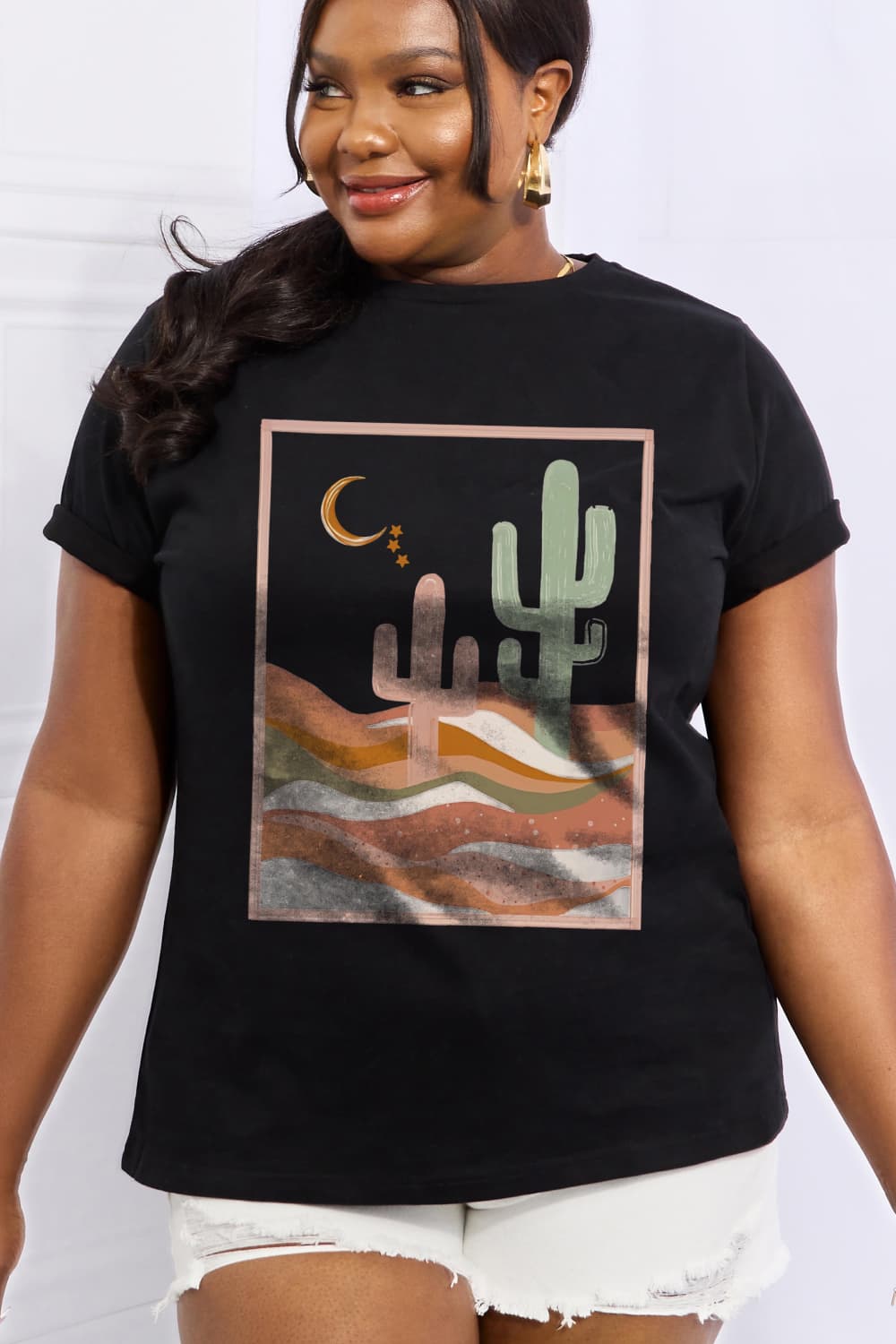 Simply Love Full Size Night Time Desert Graphic Cotton Tee