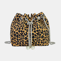 Animal Print Nylon Bucket Bag