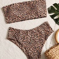 Leopard Swim Tube Top and Swim Bottoms Set