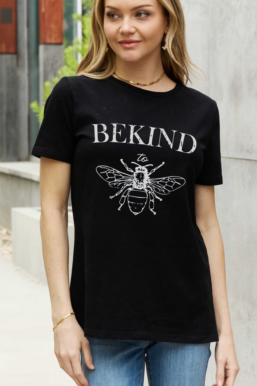 Simply Love Full Size BE KIND Bee Graphic Cotton Tee