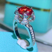 2 Carat Moissanite 6-Prong Ring in Phoenix Fire