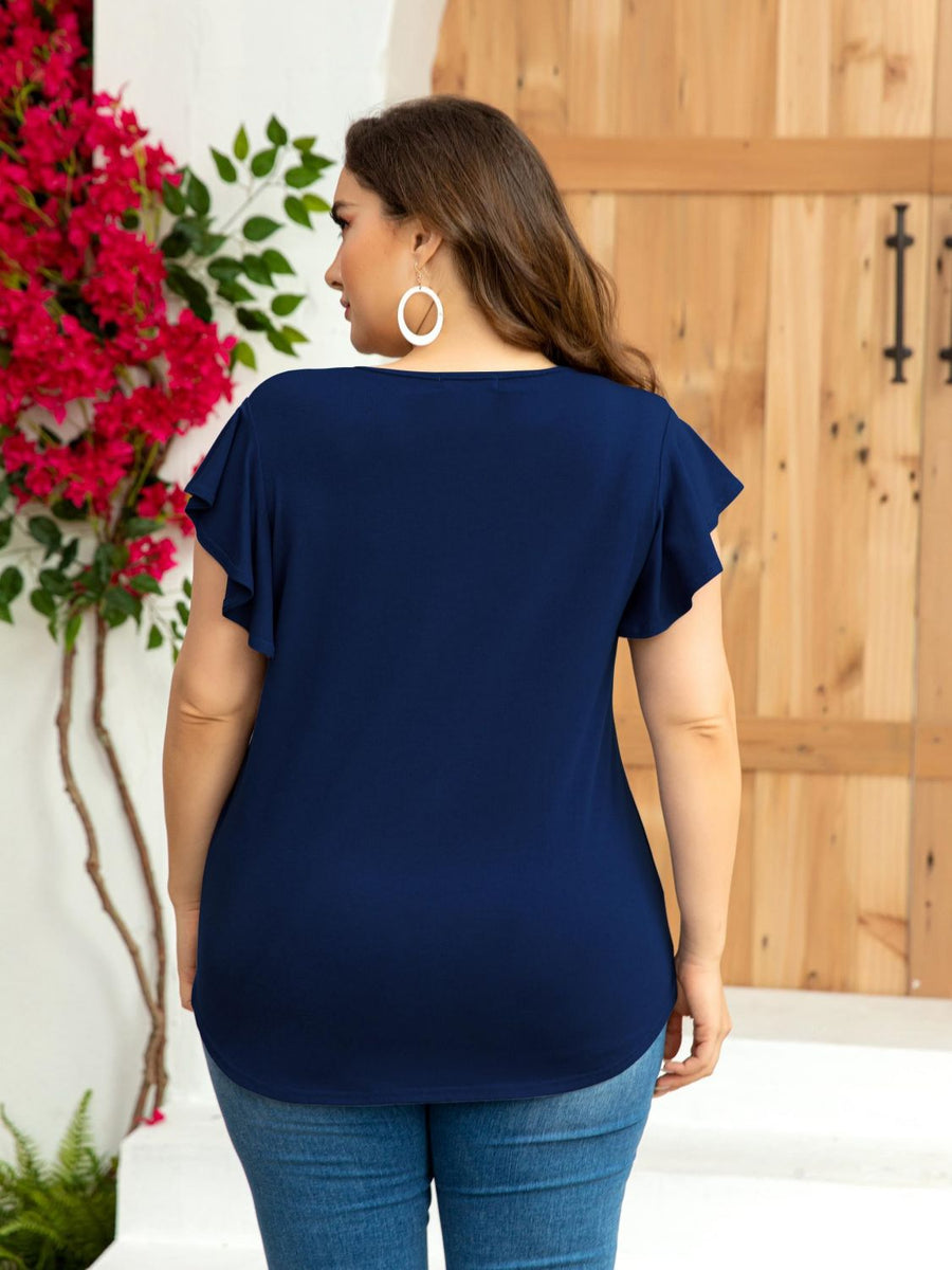 Flutter Sleeve Round Neck Tee