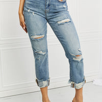 RISEN Full Size Leilani Distressed Straight Leg Jeans