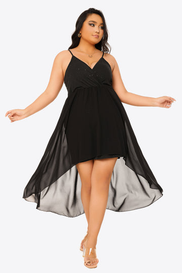 Plus Size Spaghetti Strap High-Low Dress