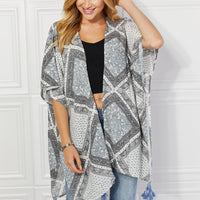 Justin Taylor Paisley Design Kimono in Gray