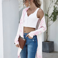 Tie-Dye Open Front Longline Cardigan