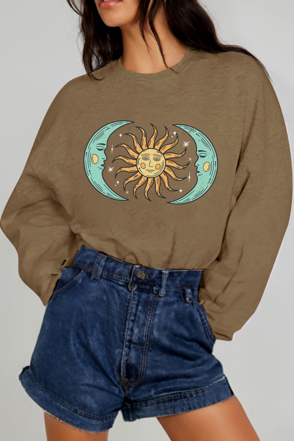 Simply Love Simply Love Full Size Sun and Moon Graphic Sweatshirt