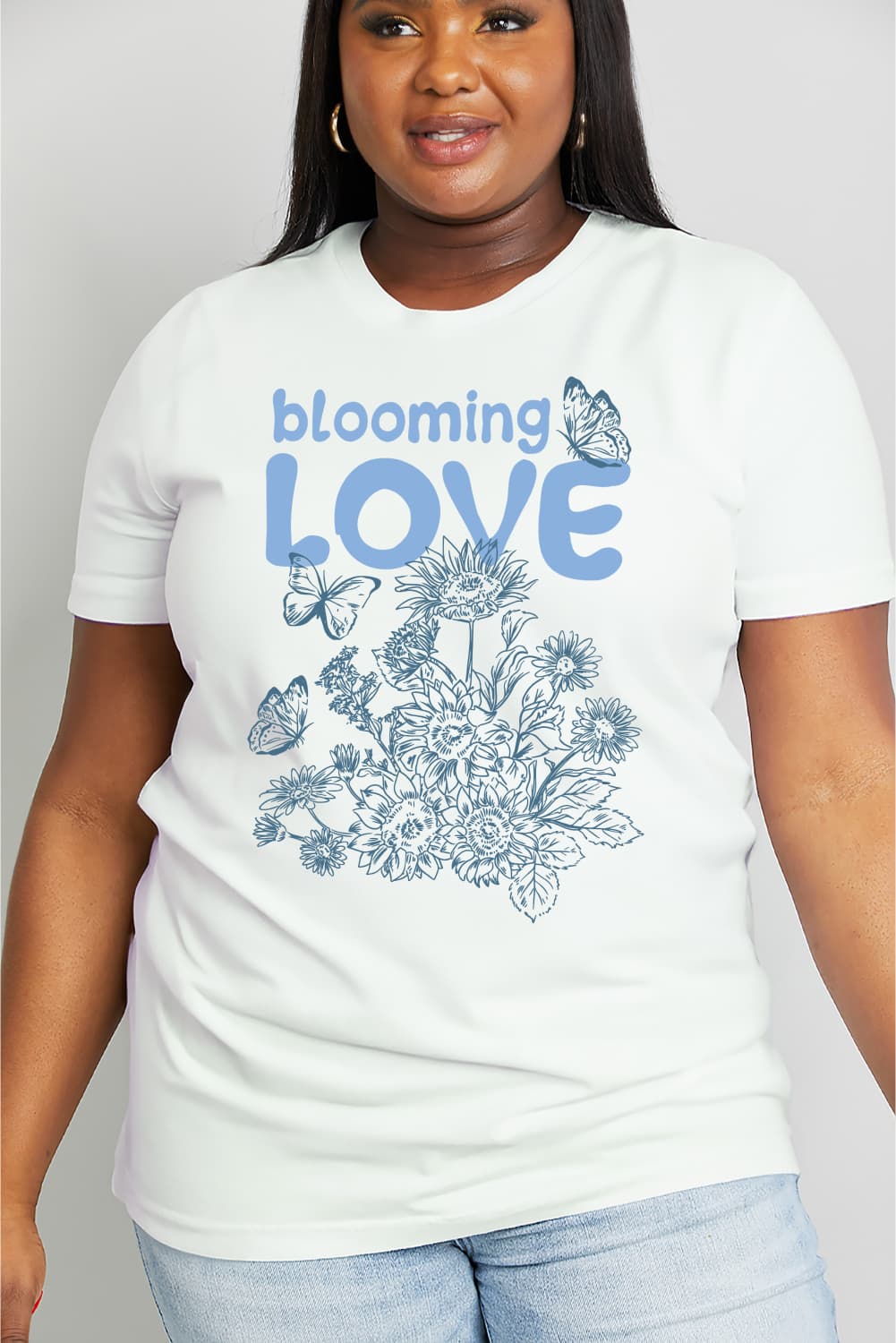 Simply Love Full Size BLOOMING LOVE Graphic Cotton Tee