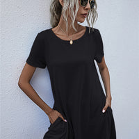 Round Neck Short Sleeve Mini Dress