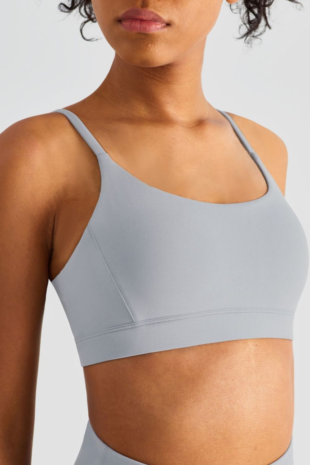 Spaghetti Strap Round Neck Sports Bra