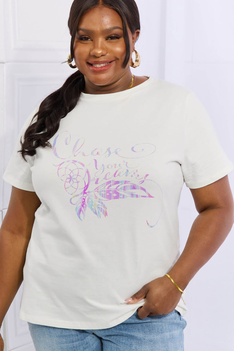 Simply Love Full Size CHASE YOUR DREAMS Graphic Cotton Tee