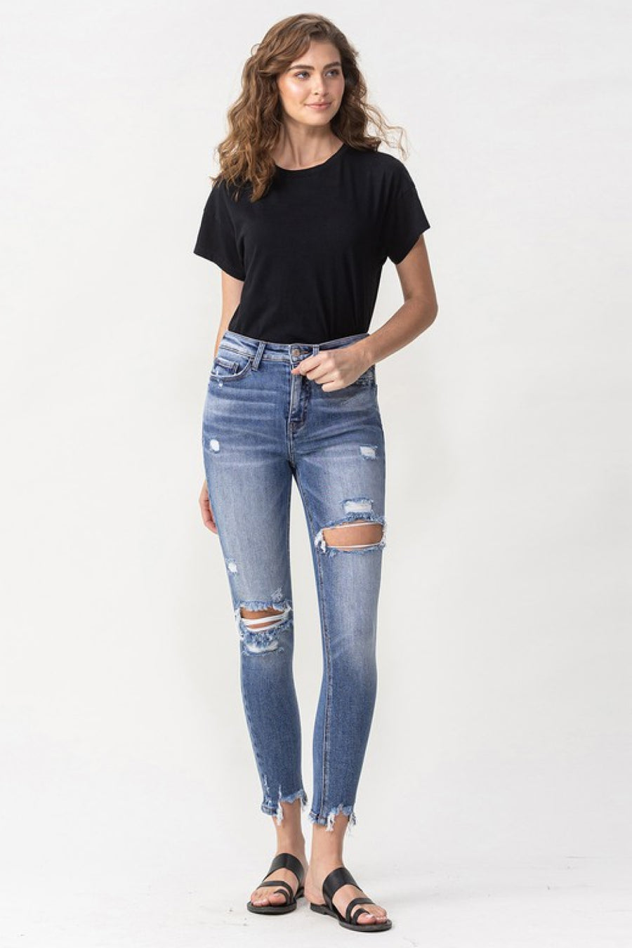 Lovervet Juliana Full Size High Rise Distressed Skinny Jeans