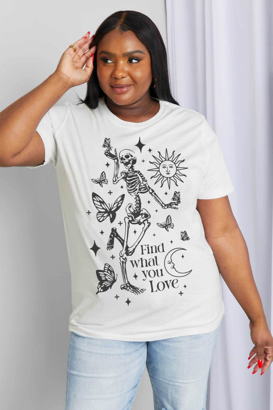 Simply Love Full Size FIND WHAT YOU LOVE Graphic Cotton Tee