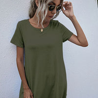 Round Neck Short Sleeve Mini Dress