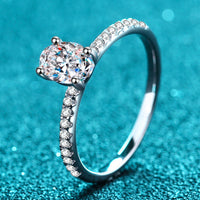 925 Sterling Silver Inlaid 1 Carat Moissanite Ring