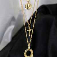 3-Piece 18K Gold-Plated Pendant Necklace