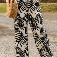 Printed Drawstring Waist Pants with Pockets