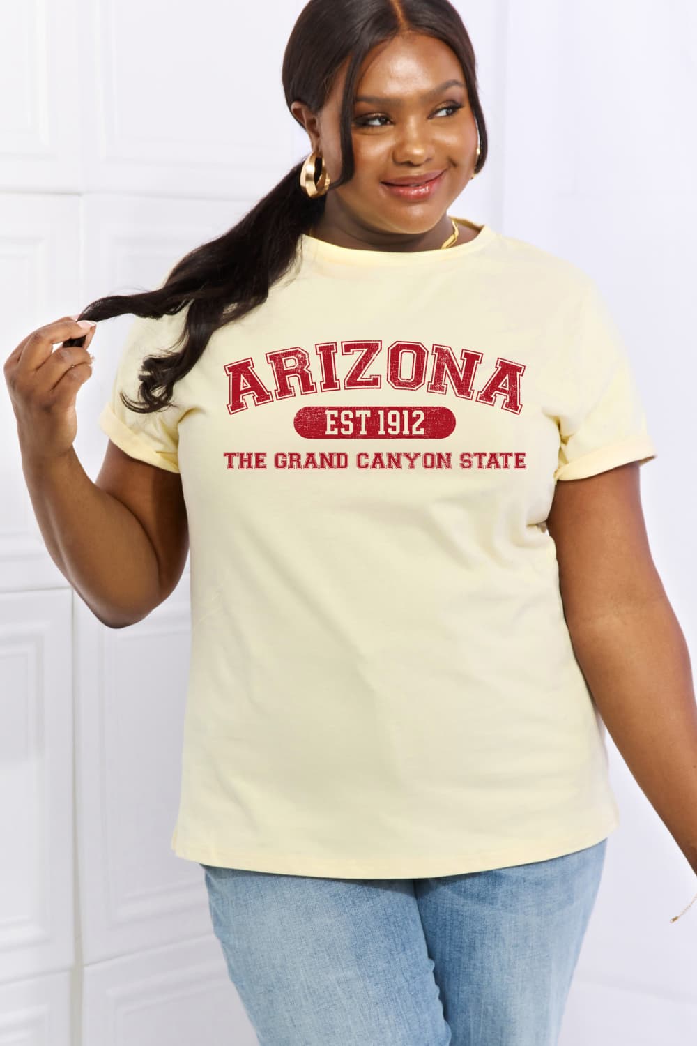 Simply Love Full Size ARIZONA EST 1912 THE GRAND CANYON STATE Graphic Cotton Tee