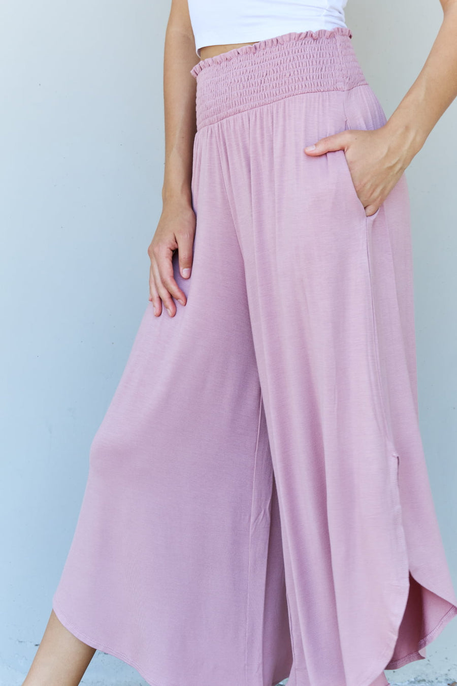 ODDI Full Size Wide Leg Palazzo Pants in Lavender