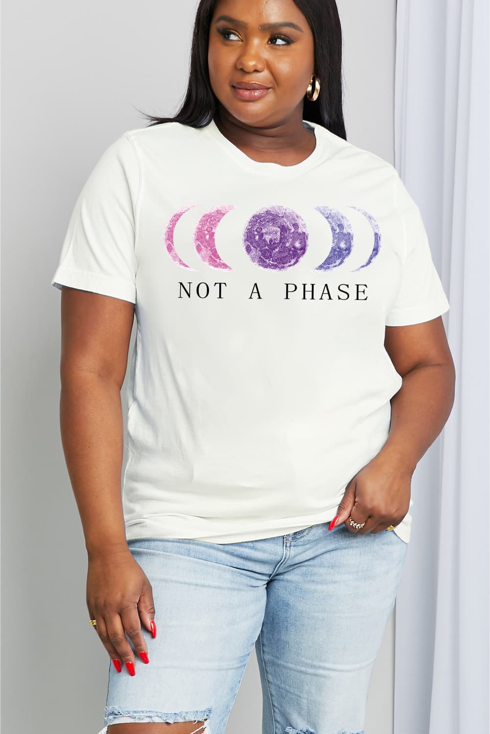 Simply Love Full Size NOT A PHASE Graphic Cotton Tee