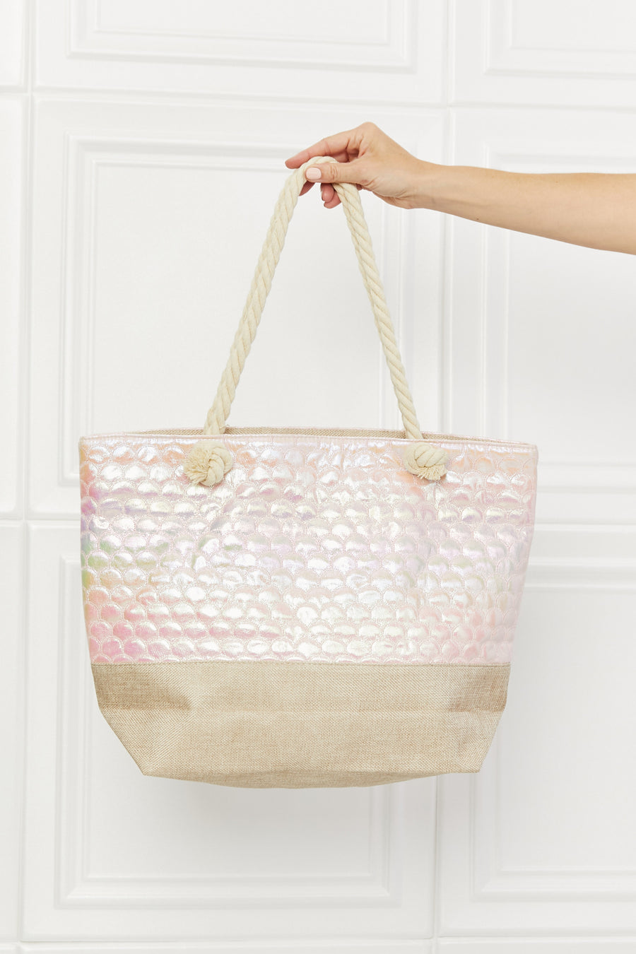 Justin Taylor Mermaid Vibes Scalloped Tote Bag