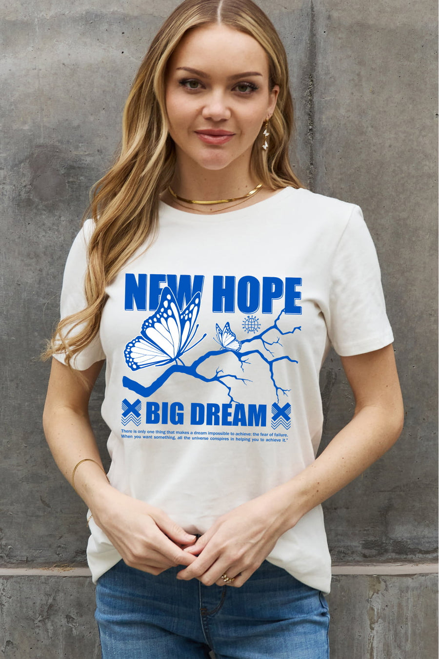 Simply Love Full Size NEW HOPE BIG DREAM Graphic Cotton Tee