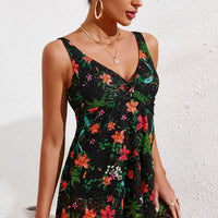 Full Size Twist Front Sleeveless Swim Dress