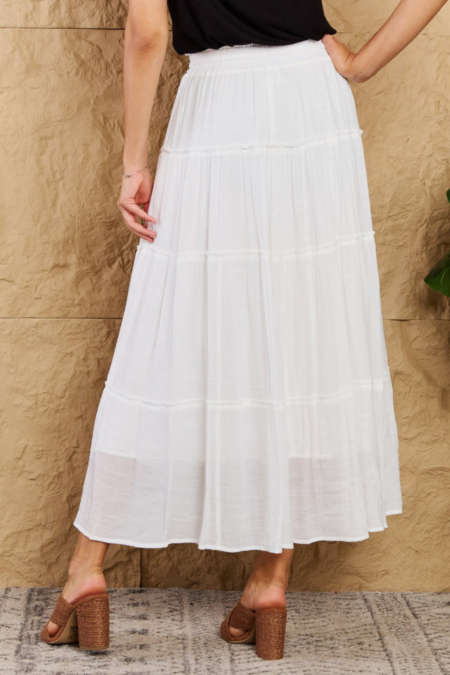 Sweet Lovely By Jen Places To Go Full Size Tiered Maxi Skirt