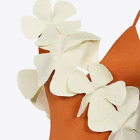 Flower Contrast One-Piece Swimsuit