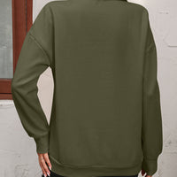 Zip-Up Dropped Shoulder Sweatshirt