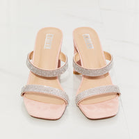 MMShoes Leave A Little Sparkle Rhinestone Block Heel Sandal in Pink