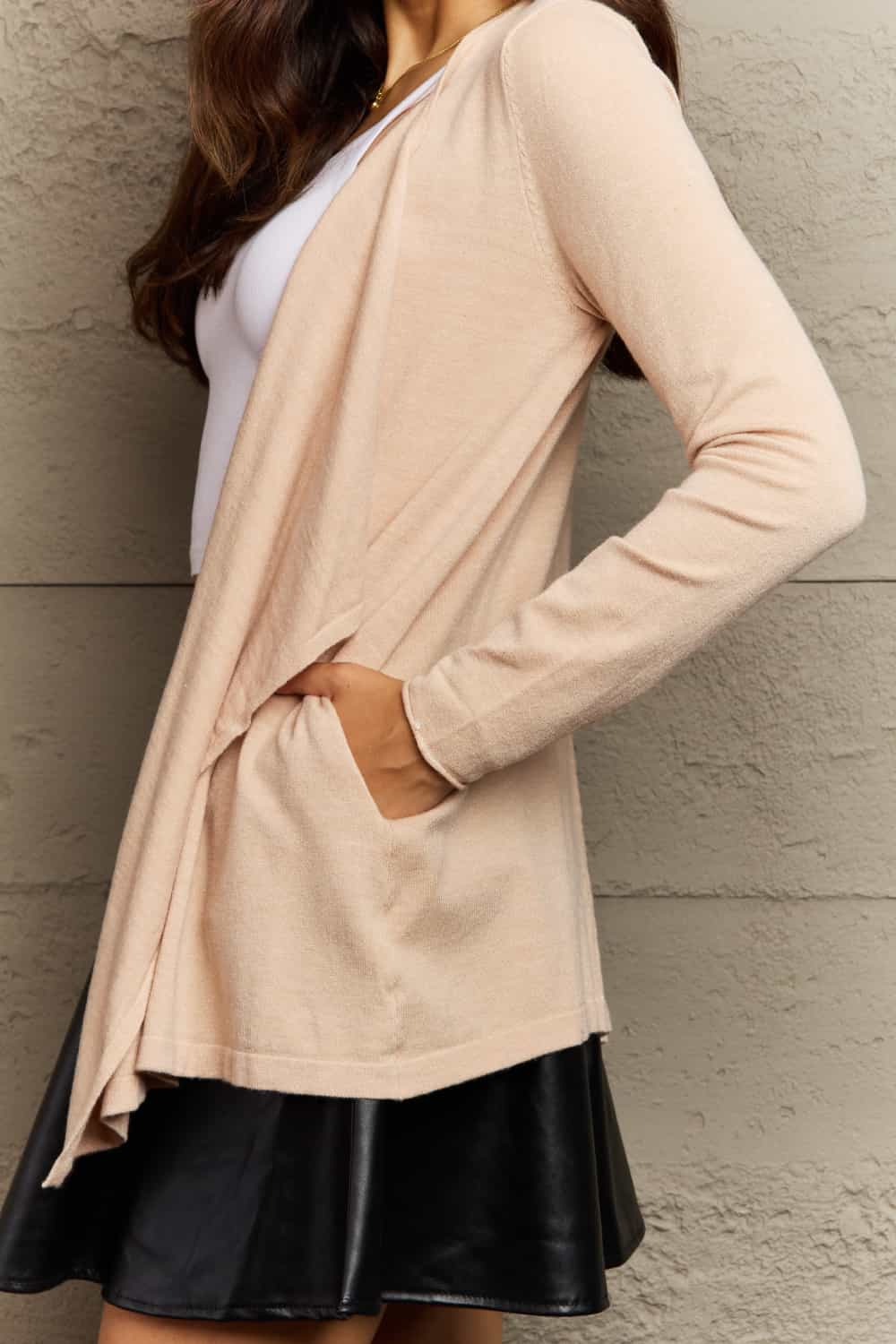 Ninexis Open Front Long Sleeve Cardigan