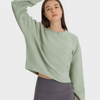 Textured Dropped Shoulder Sports Top