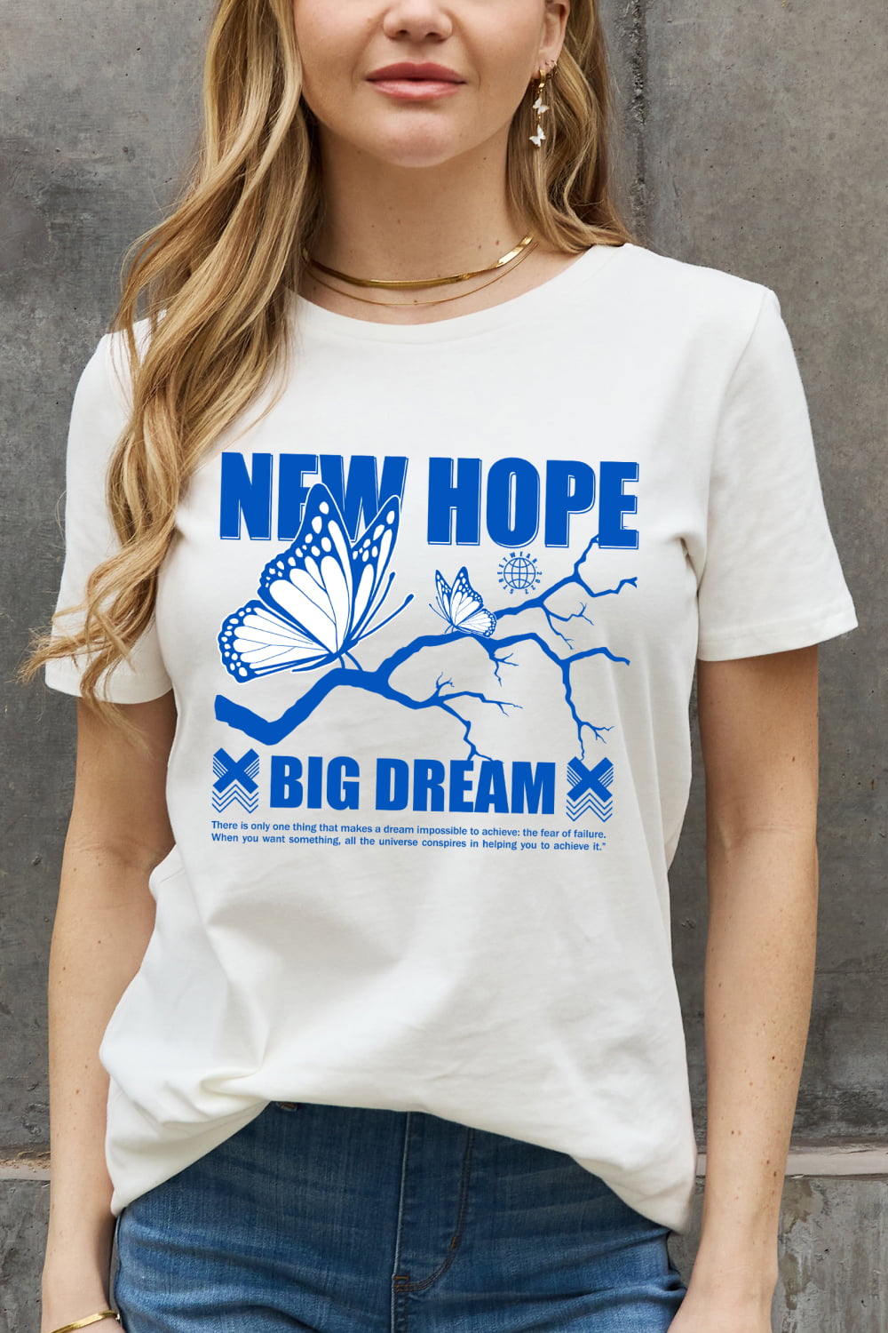 Simply Love Full Size NEW HOPE BIG DREAM Graphic Cotton Tee