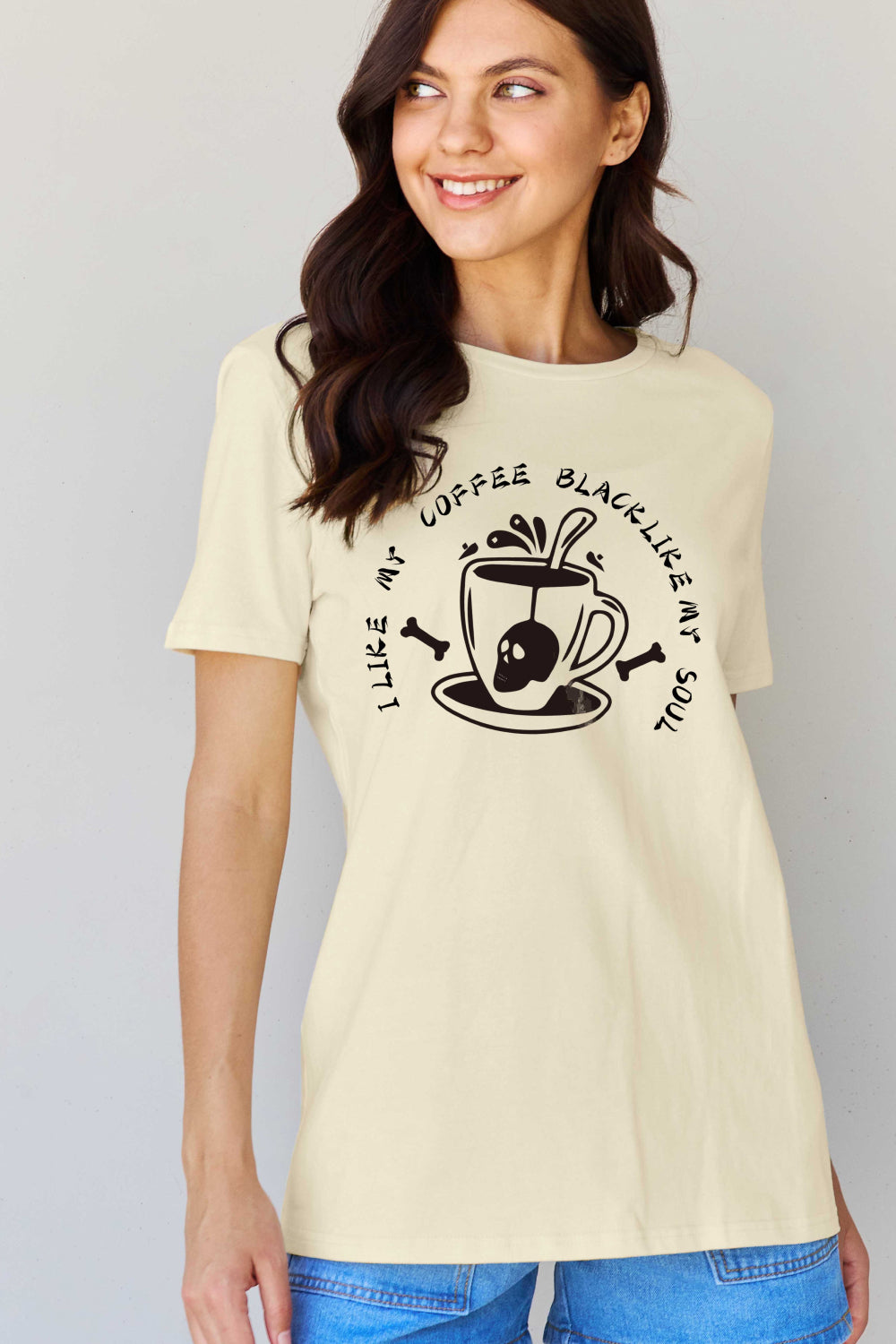 Simply Love Full Size I LIKE MY COFFEE BLACK LIKE MY SOUL Graphic Cotton Tee