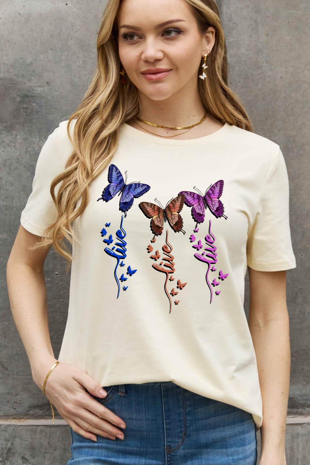 Simply Love Full Size Butterfly Graphic Cotton Tee