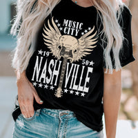 Graphic Cuffed Sleeve T-Shirt