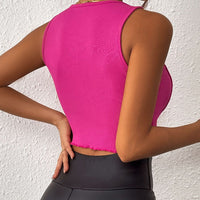 Exposed Seam Scoop Neck Cropped Tank