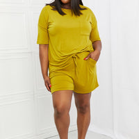 Zenana In The Moment Full Size Lounge Set in Olive Mustard