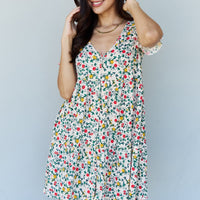 Ninexis Follow Me Full Size V-Neck Ruffle Sleeve Floral Dress