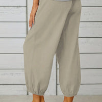 Decorative Button Cropped Pants