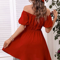 Off-Shoulder A-Line Mini Dress