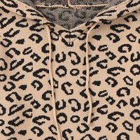 Leopard Print Drawstring Hooded Sweater