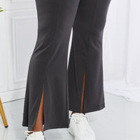 Zenana Full Size First Class High Rise Slit Flare Pants