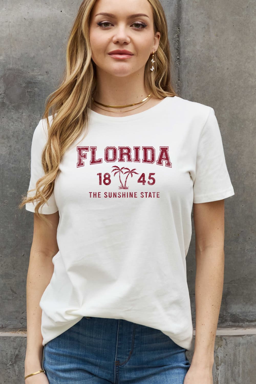 Simply Love Full Size FLORIDA 1845 Graphic Cotton Tee